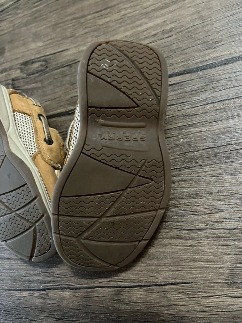 Sperry Kids Light Brown Velcro Moccasins Size 7
